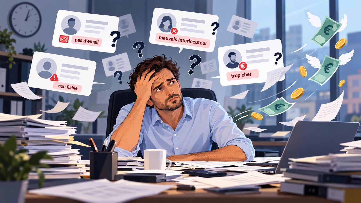 Avant : contacts incomplets, peu fiables, argent perdu